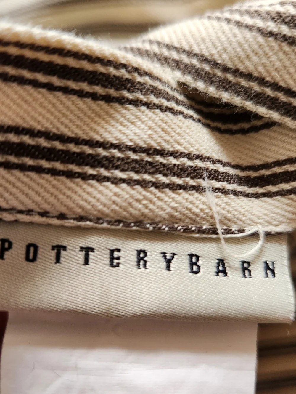 POTTERY BARN Pillow Case Sham Black White Striped Home Bedding Cotton